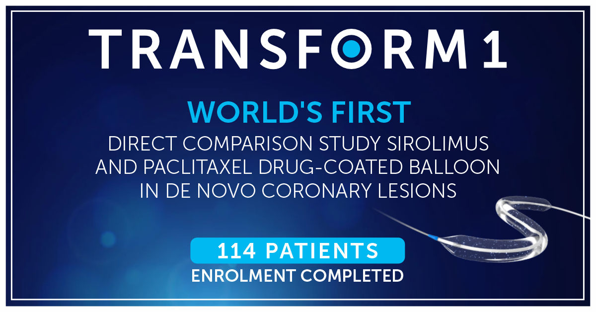 TRANSFORM 1 Enrollment Completed: A Crucial RCT ready to redefine the DCB Angioplasty Mechanism